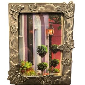 Vintage Frame Butterfly Pewter Picture Frame 4.5” x 6” – Fits 3” x 5” Photo
